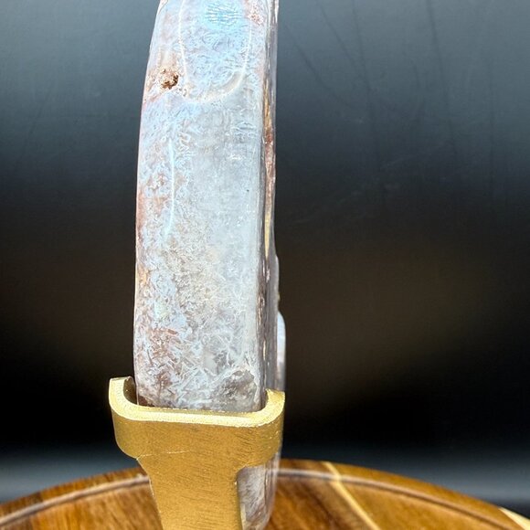 Pink Amethyst Agate Moon Face Profile Carving Druzy Crystal Natural 272g - Picture 9 of 9